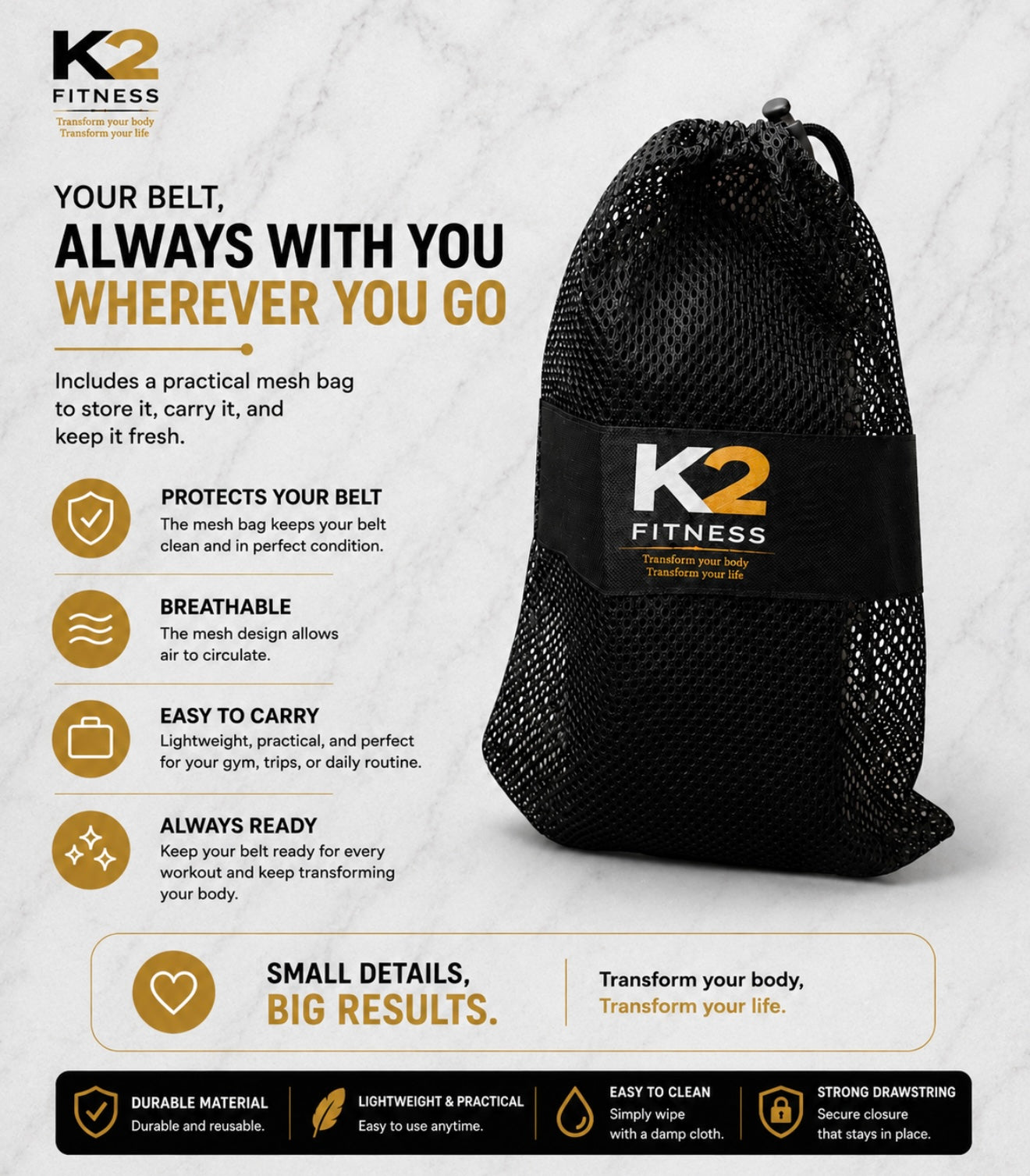 K2-Fitness Sweat Waist Trainer Belt