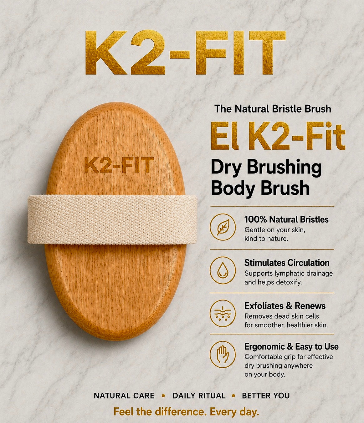 K2-Fit Dry Brushing Body Brush