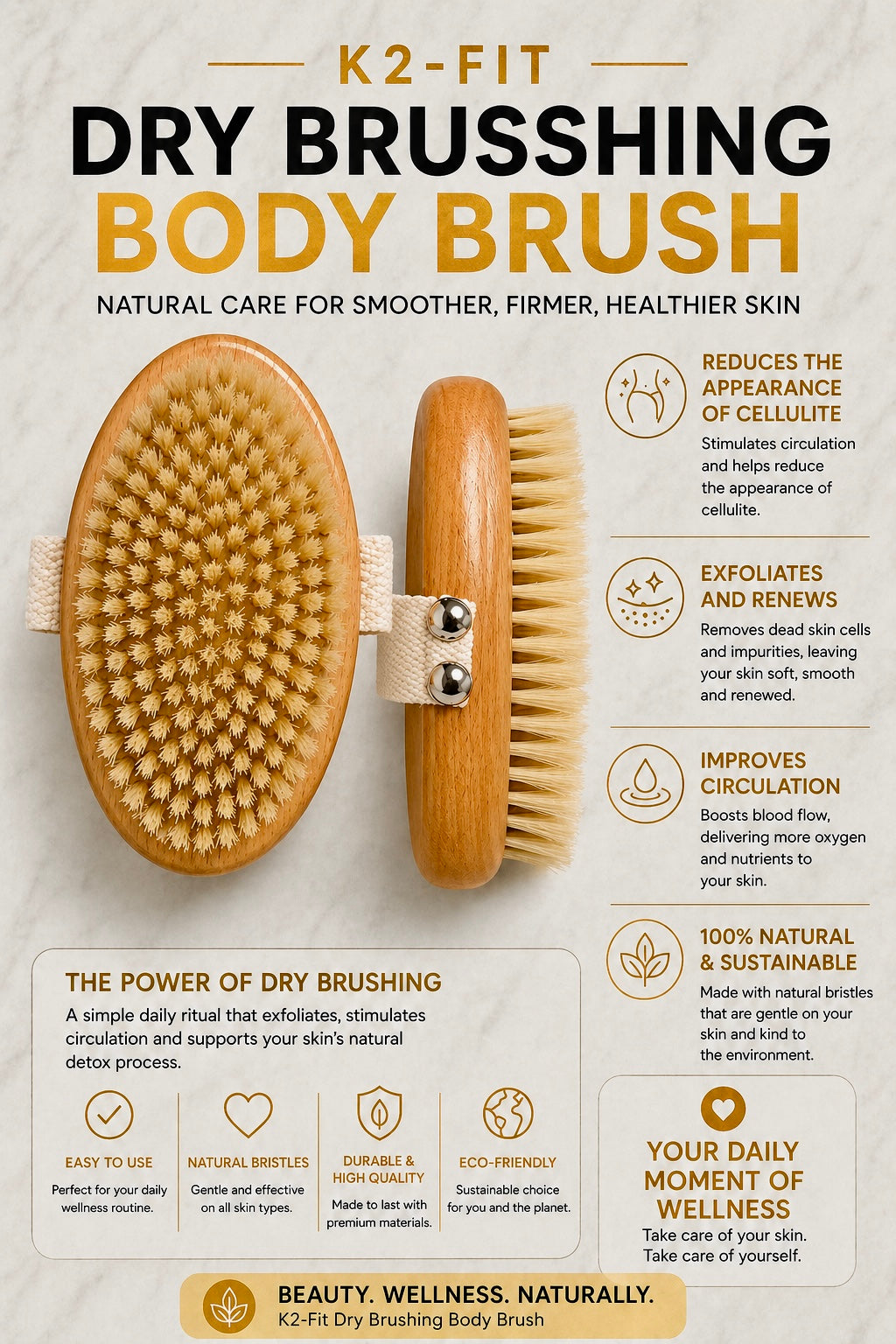 K2-Fit Dry Brushing Body Brush